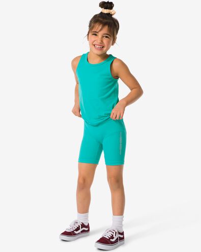 kinder korte sportlegging naadloos turquoise 110/116 - 36030203 - HEMA