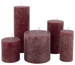 rustieke kaarsen donkerrood donkerrood - 1000015403 - HEMA
