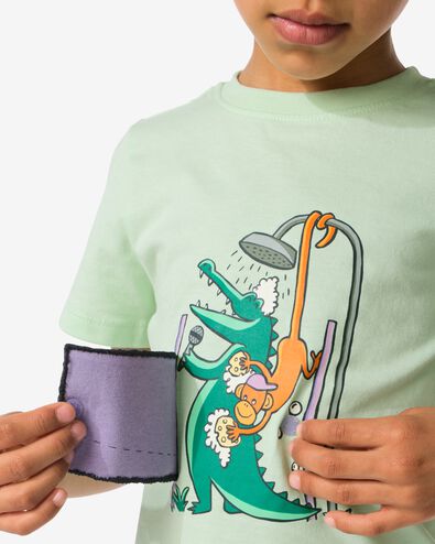 kinder t-shirt met krokodil groen 110/116 - 30783304 - HEMA