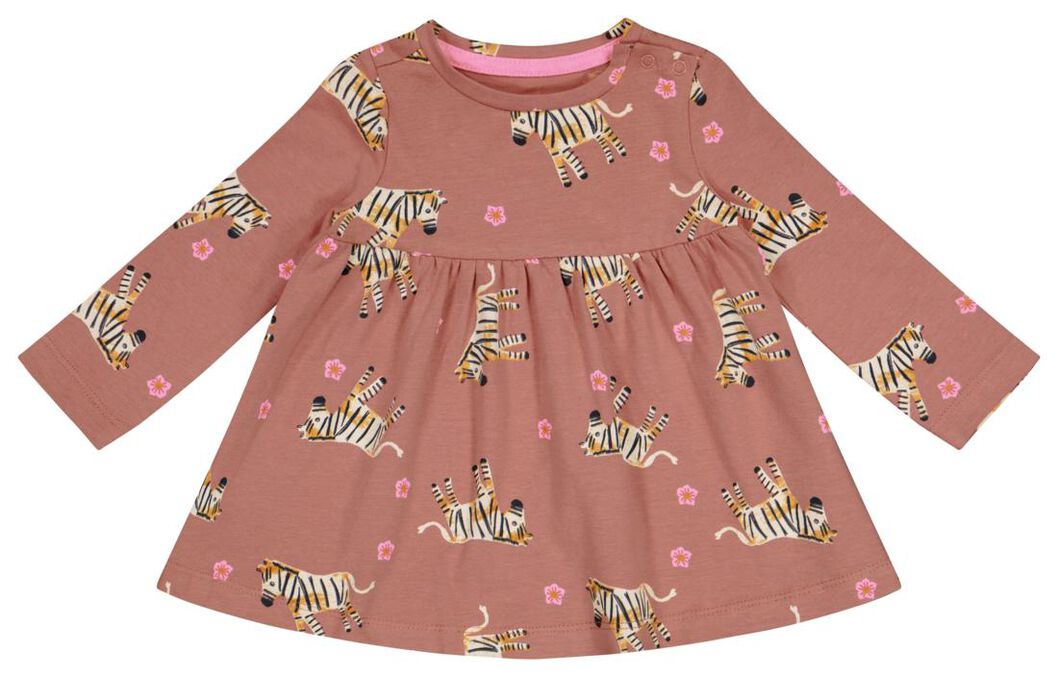 tetraëder Poort fonds baby jurk zebra roze - HEMA
