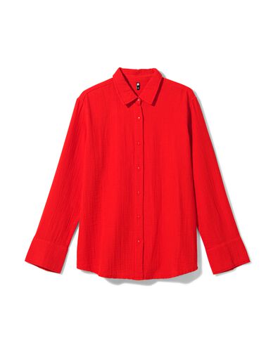 damesblouse Iris mousseline rood rood - 36291335RED - HEMA damesblouse Iris mousseline rood rood - 36291335RED - HEMA