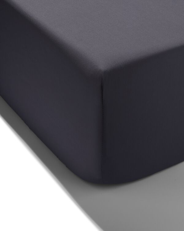 hoeslaken percal 180x200 donkergrijs - 5190086 - HEMA