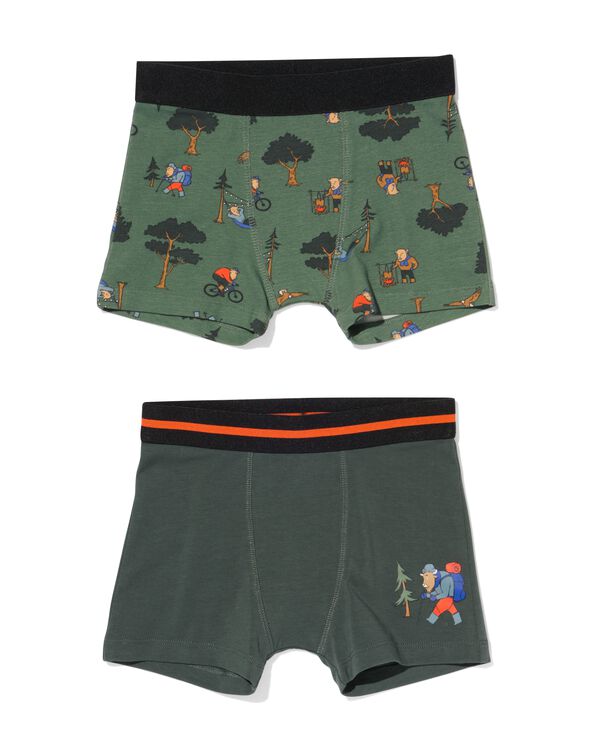 kinder boxers stretch katoen - 2 stuks groen groen - 19230480GREEN - HEMA