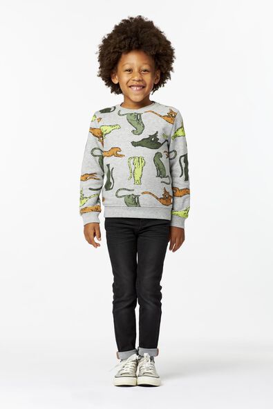 kindersweater cheeta grijsmelange - 1000025122 - HEMA