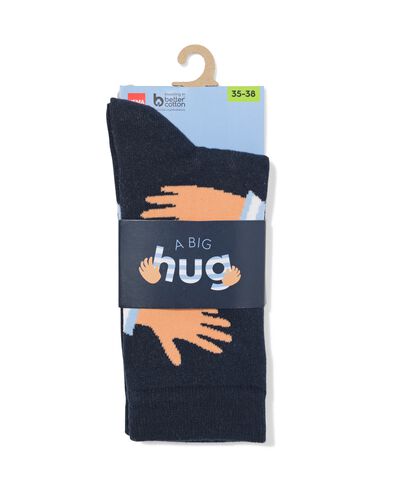 sokken met katoen big hug donkerblauw donkerblauw - 4124140DARKBLUE - HEMA