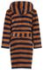 kinderbadjas fleece streep bruin 134/140 - 23094701 - HEMA