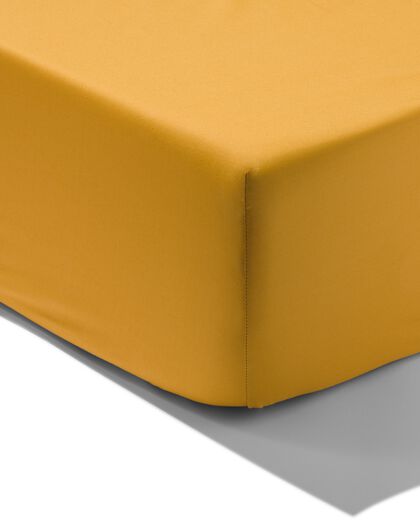 LINDA. hoeslaken percal 180x220 gezellig geel - 5183064 - HEMA