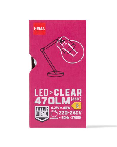 led kogel clear E14 4.2W 470lm dim - 20070050 - HEMA