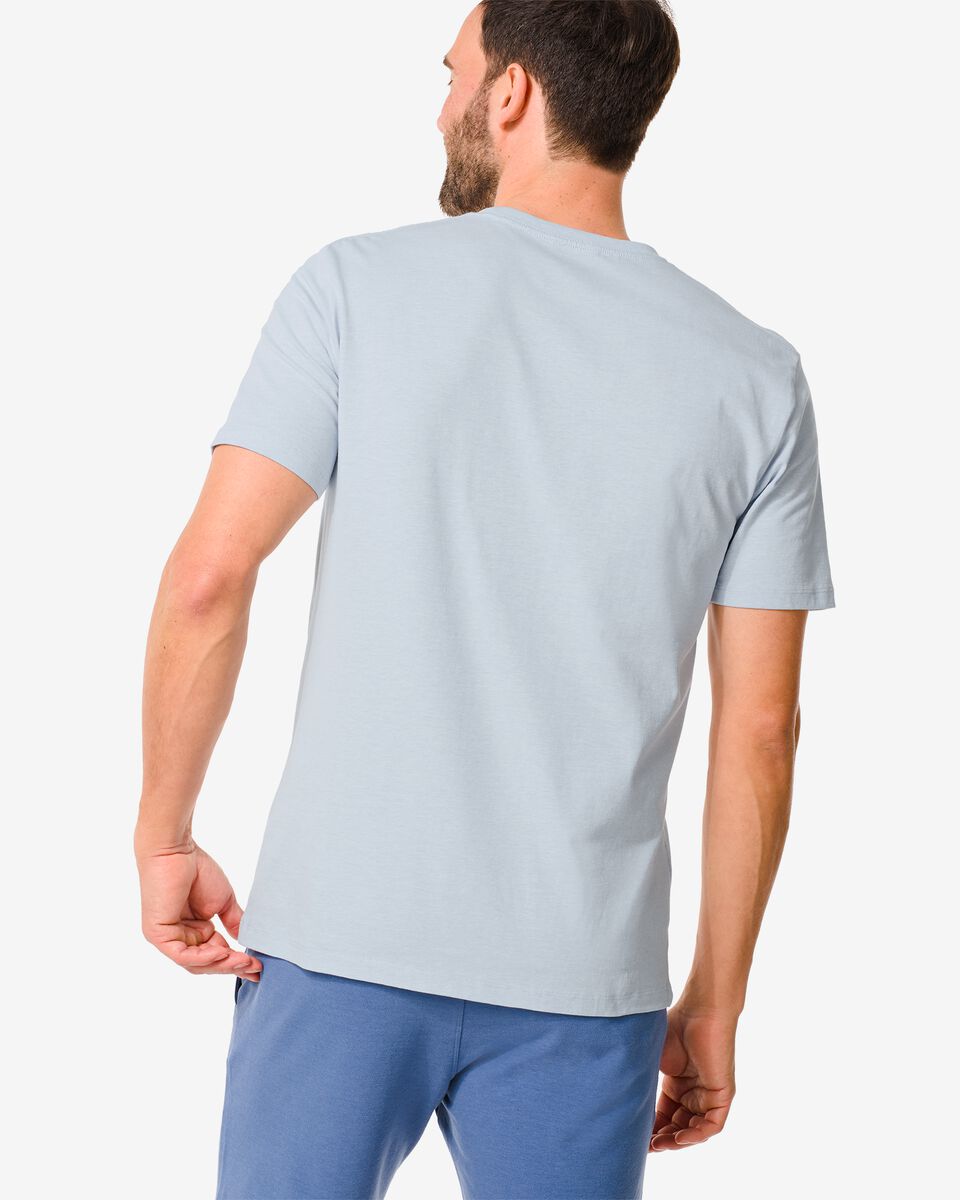 heren t-shirt regular fit o-hals blauw blauw - 1000030604 - HEMA