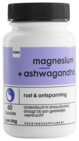magnesium + ashwaganda - 60 stuks - 11402182 - HEMA