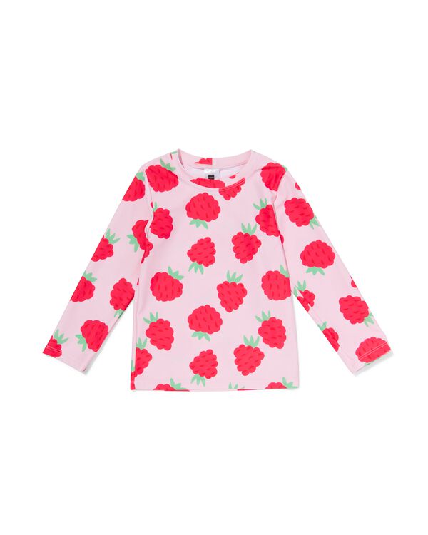 kinderzwemshirt UV-beschermend frambozen roze roze - 22250220PINK - HEMA kinderzwemshirt UV-beschermend frambozen roze roze - 22250220PINK - HEMA