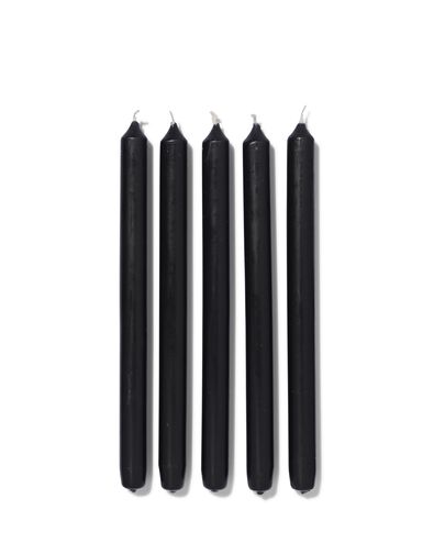 lange huishoudkaarsen Ø2.2x29 zwart - 12 stuks zwart 2,2 x 29 - 13503362 - HEMA