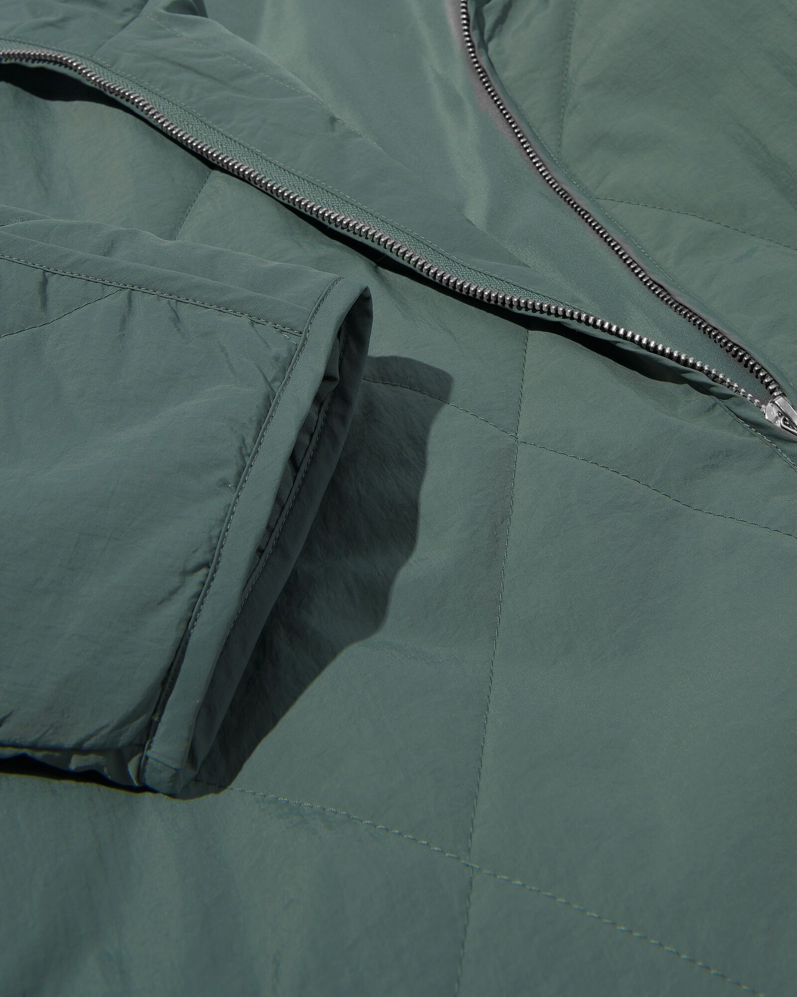 damesjas doorgestikt Elodie donkergroen - 36249775DARKGREEN - HEMA