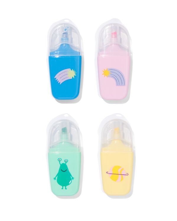 mini markers universum - 4 stuks - 14470126 - HEMA