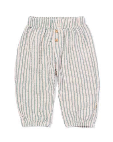 newborn broek mousseline strepen groen groen - 33423520GREEN - HEMA