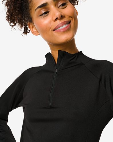 dames fleece sportshirt zwart XL - 36000125 - HEMA