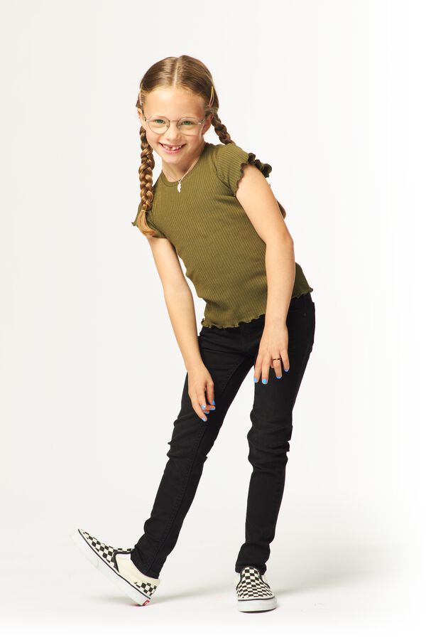 kinder jeans skinny fit zwart zwart - 1000028235 - HEMA