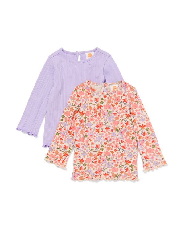 babyshirts ajour - 2 stuks multi - 33037370MULTI - HEMA