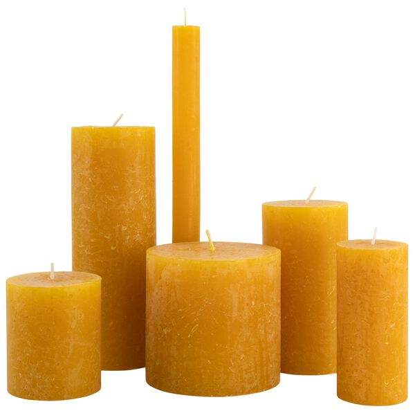 rustieke kaarsen okergeel okergeel - 1000032611 - HEMA