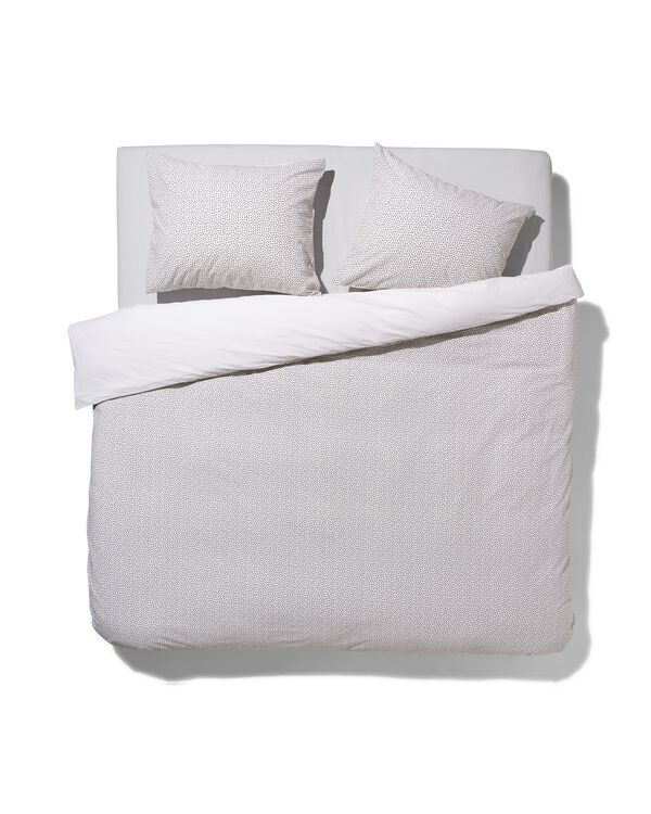 dekbedovertrek - zacht katoen - 240 x 220 cm - wit stip - 5700084 - HEMA