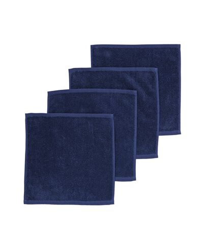 gezichtsdoekjes 30x30 zware kwaliteit nachtblauw - 4 stuks nachtblauw gezichtsdoekjes 30 x 30 - 5245412 - HEMA