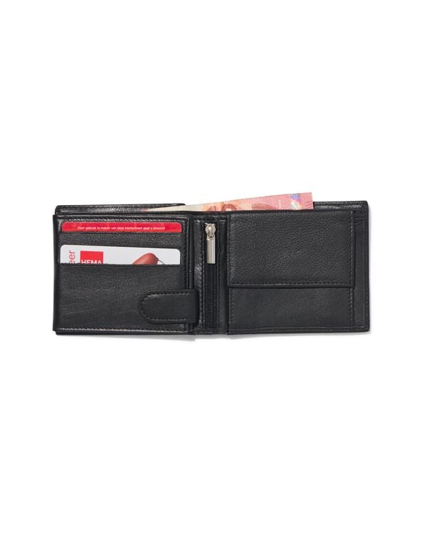 billfold portemonnee zwart leer RFID