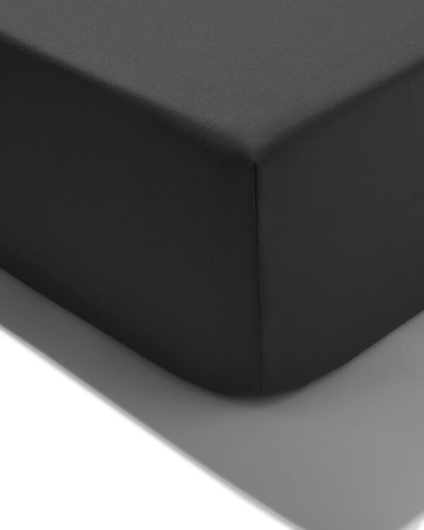 hoeslaken 140x200cm zacht katoen donkergrijs  - 5190044 - HEMA