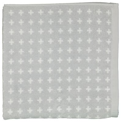 handdoek - zware kwaliteit - 70x140 - lichtgrijs wit kruisje lichtgrijs handdoek 70 x 140 - 5220043 - HEMA