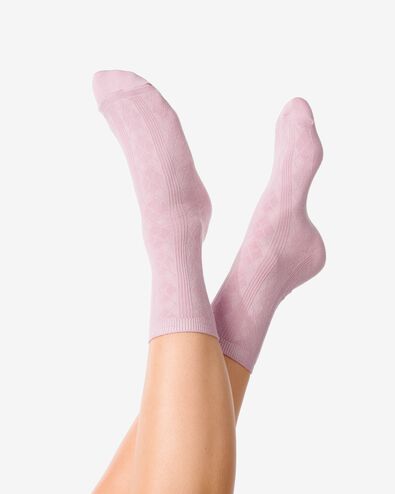 dames sokken met katoen - 2 paar donkerblauw 35/38 - 4270446 - HEMA