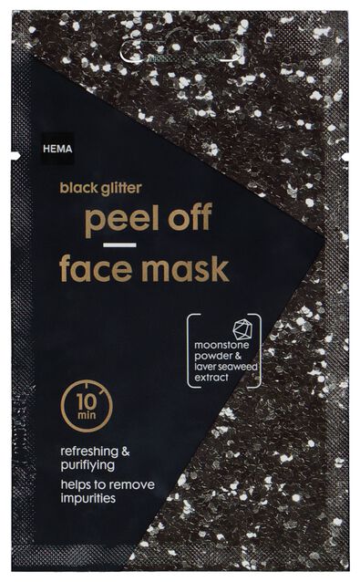 masker peel off glitter zwart 10ml - 17800301 - HEMA