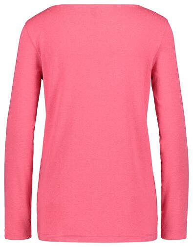 dames t-shirt boothals roze - 1000022625 - HEMA