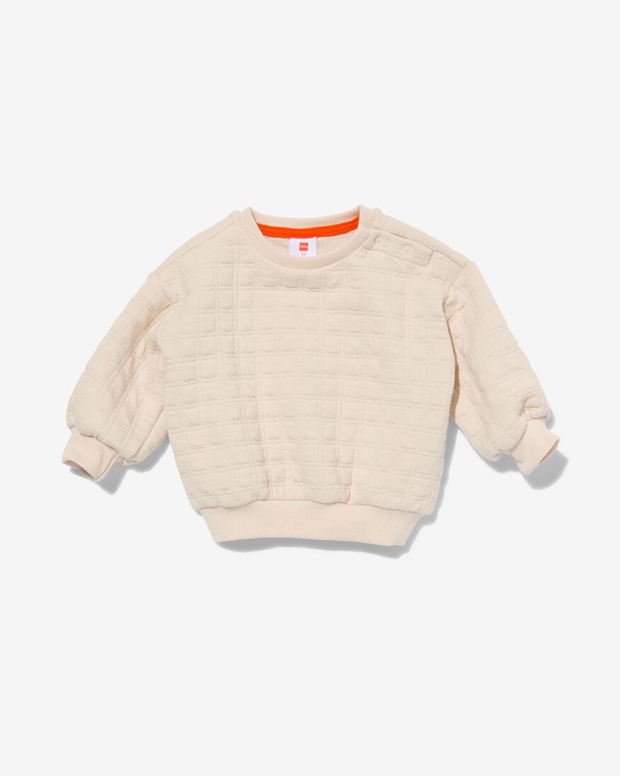 baby sweater doorgestikt ecru ecru - 33184840ECRU - HEMA