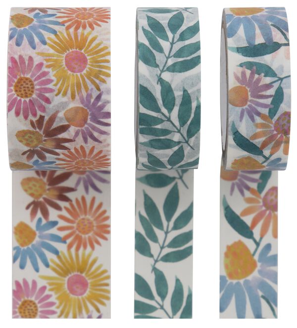 washi tapes wilde bloemen - 3x5m - 14700584 - HEMA