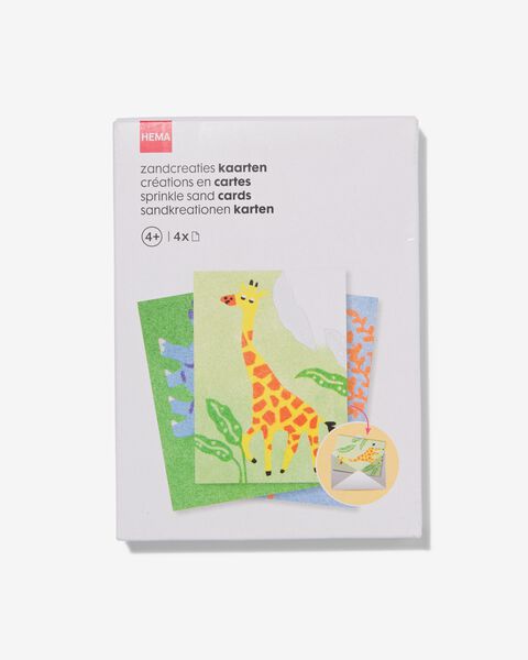 zandcreaties kaarten dieren - 4 stuks - 15920121 - HEMA