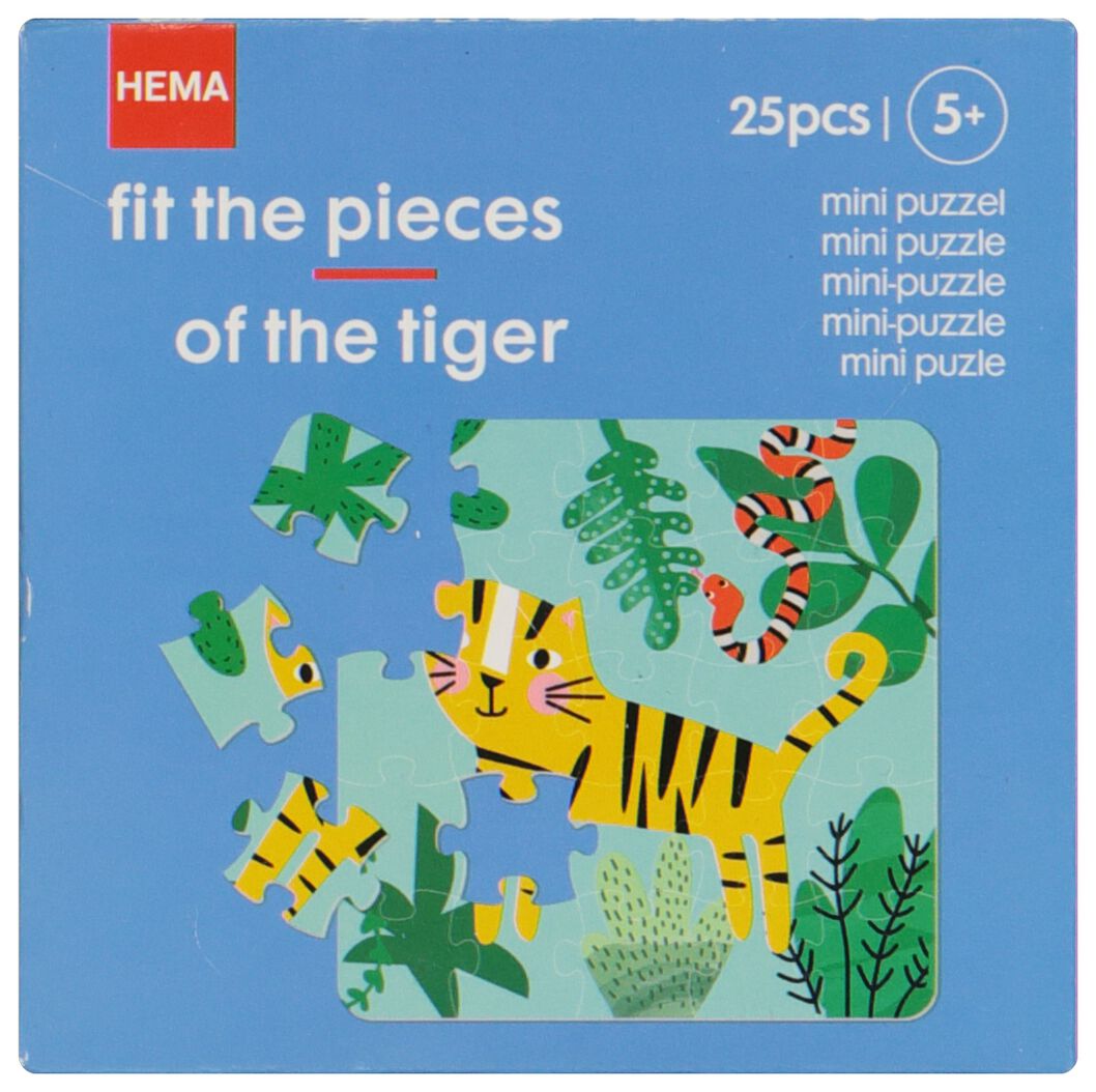 galblaas Persona zakdoek mini puzzel tijger - HEMA