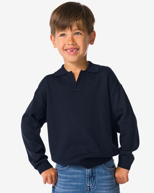 kinderpolo donkerblauw donkerblauw - 30704806DARKBLUE - HEMA