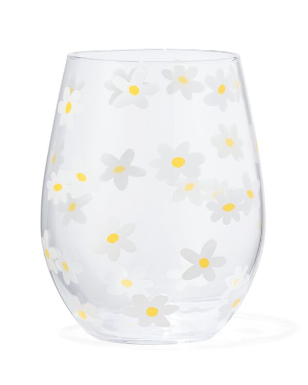 drinkglas 550ml bloemen  - 61110062 - HEMA