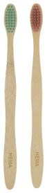 tandenborstels bamboe - 2 stuks - 11141041 - HEMA