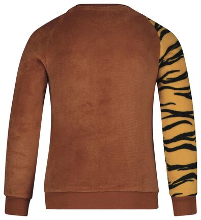kinder pyjama fleece cheetah bruin 122/128 - 23020164 - HEMA