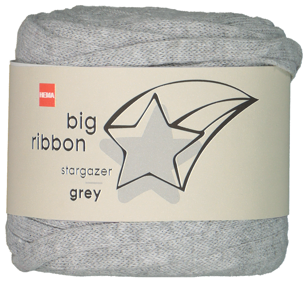 lintgaren metallic grijs big ribbon - 1400212 - HEMA