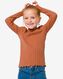 kinder t-shirt met ribbels bruin 110/116 - 30829862 - HEMA