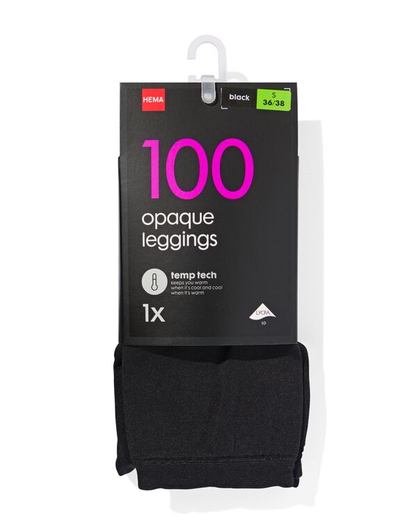 temp tech legging 100denier zwart zwart - 1000001125 - HEMA