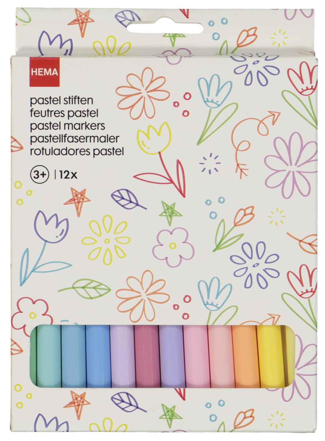 Vaarwel terras schrijven pastelstiften - 12 stuks - HEMA
