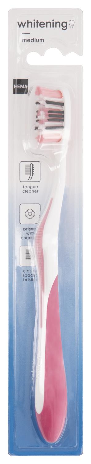 klauw nevel werk tandenborstel met tongschraper - whitening - HEMA