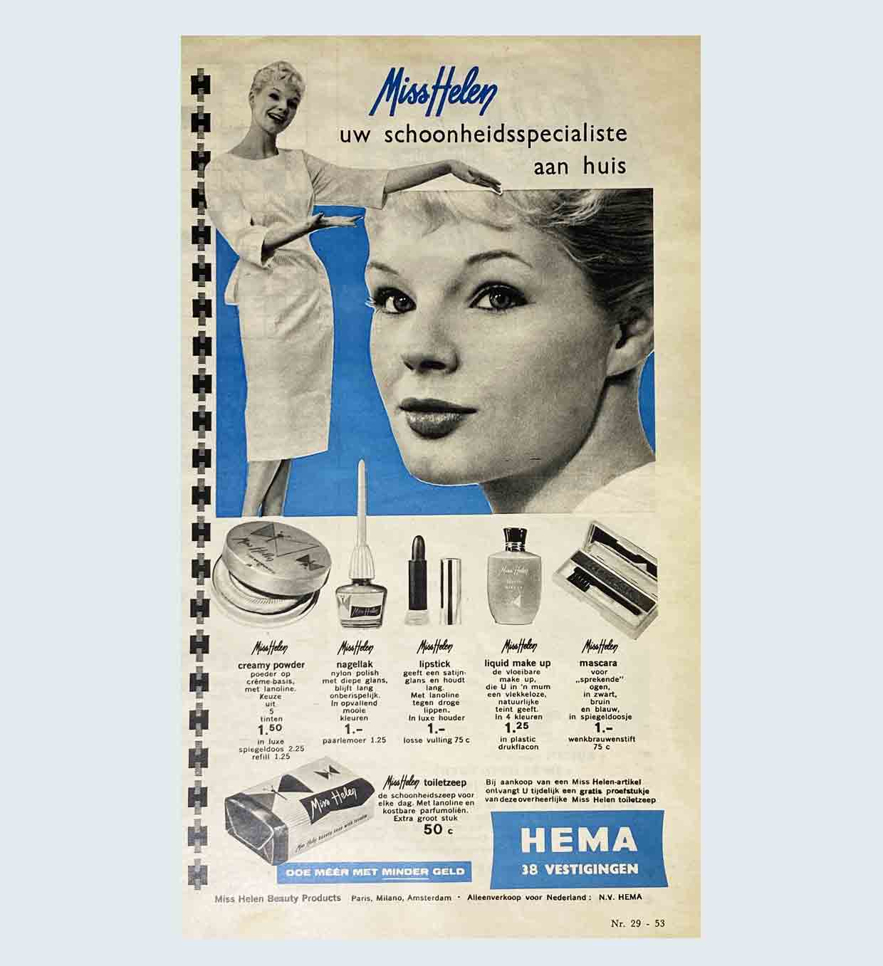 advertentie Miss Helen - jaren 60 - HEMA