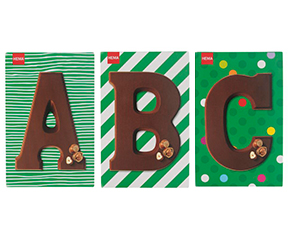 veiligheidswaarschuwing hazelnoot melkchocoladeletters - 160 gram